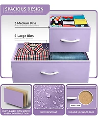 Sorbus 9 Drawers Dresser - Furniture Storage for Bedroom, Closet, Office Organization - Steel Frame, Wood Top, Fabric Bins