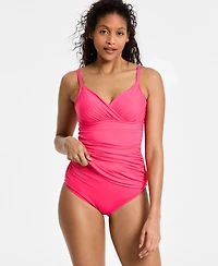 Anne Cole Women's Surplice Underwire Tankini Top