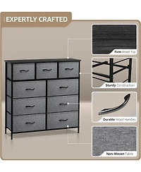Sorbus 9 Drawers Dresser - Furniture Storage for Bedroom, Closet, Office Organization Steel Frame, Wood Top