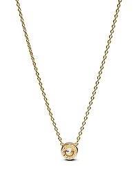Pandora Gold-Plated Round Pave Halo Pendant Necklace