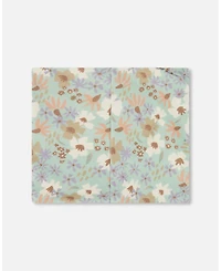 Deux par Deux Girl Printed Neck Tube Small White Flowers On Turquoise And Lilac - Toddler|Child