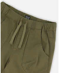 Deux par Deux Big Boys Stretch Twill Jogger Pant Dark Olive Green