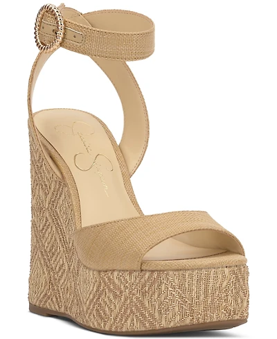 Jessica Simpson Women's Kamindi Ankle-Strap Platform Wedge Sandals