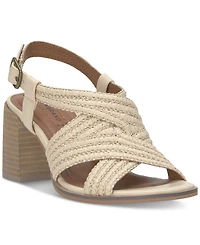 Lucky Brand Women's Sasina Woven Strappy Block-Heel Dress Sandals