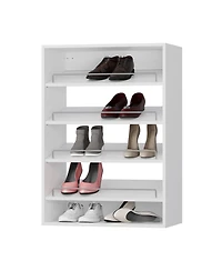 Modular Storage Angled Shelves, Wood Closet Organizer Adjustable, Stacking