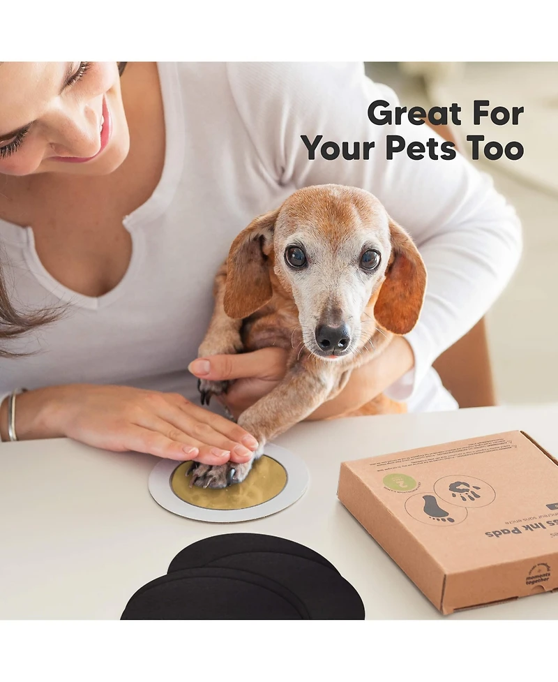 KeaBabies 2pk Round Inkless Ink Pad for Baby Hand and Footprint Kit, Clean Touch Dog Paw, Nose Print & Pet Safe