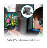 Pyle 10.5'' Car Headrest Dvd Player Kit with Secondary Screen, Wireless Headphones