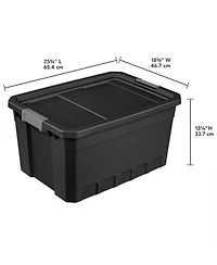 Sterilite 19 Gal Rugged Industrial Stackable Storage Tote w/ Lid, Black, 24 Pack