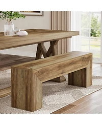 Tribesigns Dining Bench, Farmhouse Wooden Entryway Bench, Entry 47" Long Bench for Living Dining Room, Hallway and Bedroom, Easy Assembly