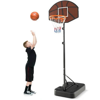 Kuyotq Basketball Hoop 5.6-6.5 Ft Height Adjustable for Kids with Shatterproof Backboard