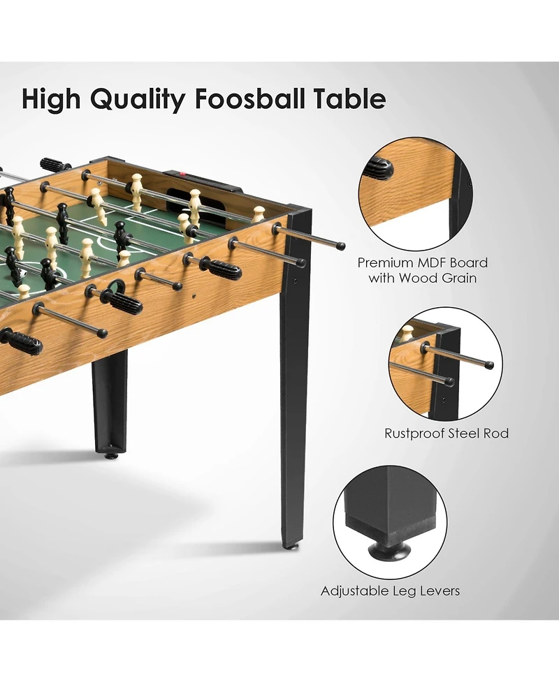 Kuyotq 48" Competition Sized Home Recreation Wooden Foosball Table