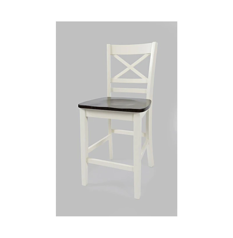 Jofran Asbury Park Solid Acacia Farmhouse X Back Stool (Set of 2