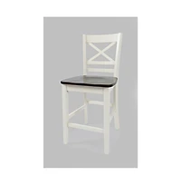Jofran Asbury Park Solid Acacia Farmhouse X Back Stool (Set of 2