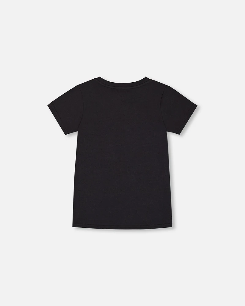 Deux par Deux Toddler Boys Cotton Graphic Tee Black And Red Shoe - Toddler|Child