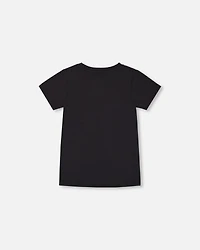Deux par Deux Toddler Boys Cotton Graphic Tee Black And Red Shoe - Toddler|Child
