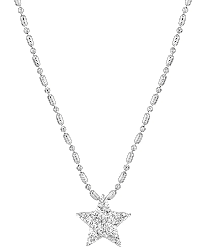 Diamond Star Pendant Necklace (1/4 ct. t.w.) in Sterling Silver