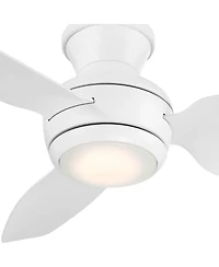 Casa Vieja 36" Whirl Modern Indoor Outdoor Ceiling Fan 3 Blade Led Light Remote Control Matte White Finish Bedroom Patio Hugger