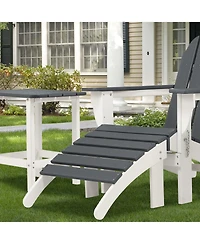 Aoodor Outdoor Adirondack Ottoman - Weather-Resistant Hdpe Patio Footrest for Ultimate Relaxation