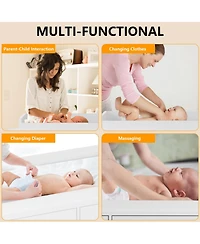 gaomon Dresser for Bedroom with 6 Drawers, Changing Table Dresser with Changing Table Top, Nursery Dresser Diaper Changing Station for Baby with Power