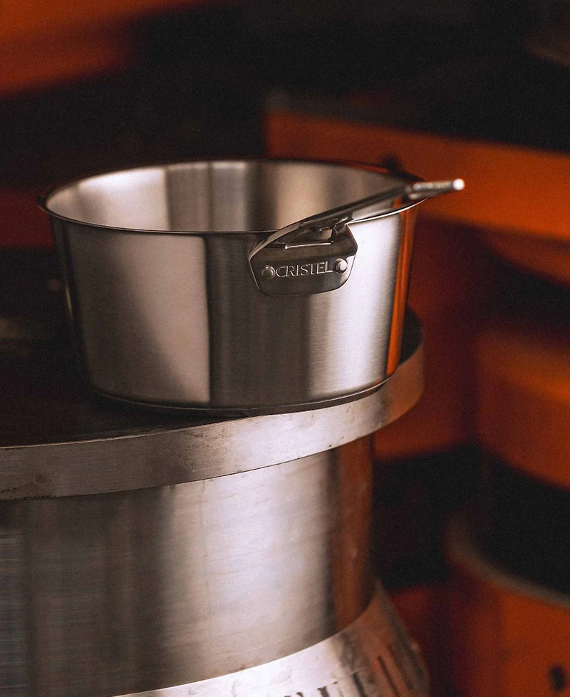 Cristel 1826 3-Piece Stainless Steel Saucepan Set with Glass Lids
