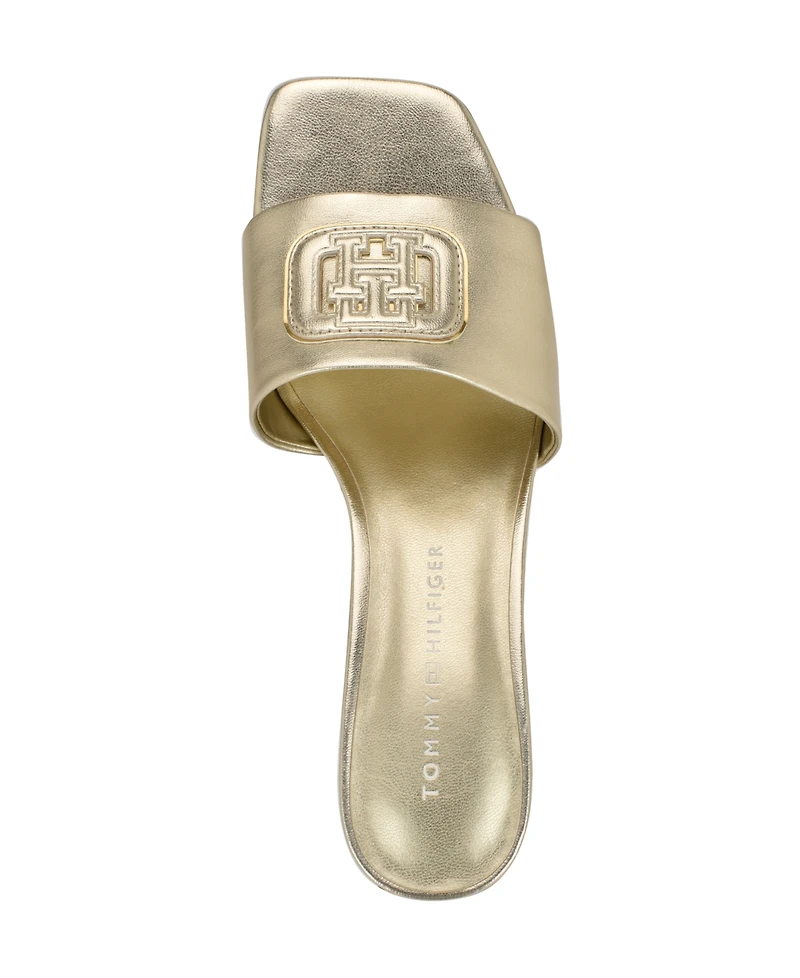 Tommy Hilfiger Women's Penni Logo Block Heel Slip-On Sandals