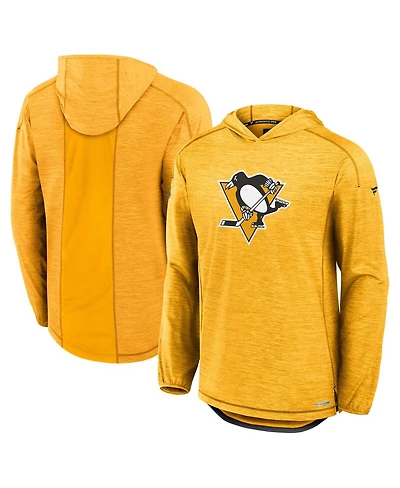 Fanatics Men's Gold Pittsburgh Penguins Authentic Pro Rink Lightweight Pullover Hoodie
