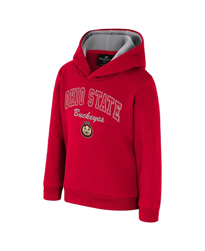 Colosseum Toddler Scarlet Ohio State Buckeyes Centauri Pullover Hoodie