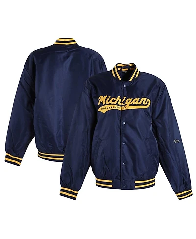 Hype And Vice Women's Navy Michigan Wolverines A-Game Varsity Full-Snap Jacket