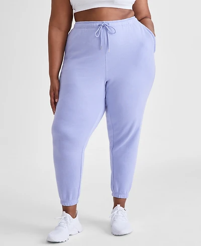 Id Ideology Plus Size Soft-Touch Knit Ankle Joggers, Exclusively at Macy's