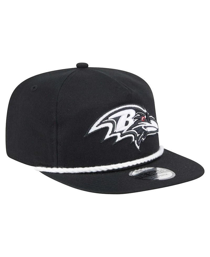 New Era Men's Black Baltimore Ravens B-Dub Golfer Snapback Hat