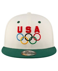 New Era Men's Cream/Hunter Green Team Usa Chrome 9FIFTY Snapback Hat