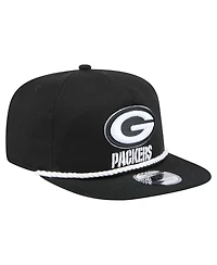 New Era Men's Black Green Bay Packers B-Dub Golfer Snapback Hat