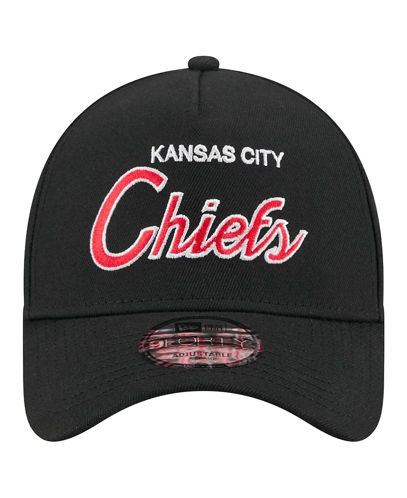New Era Men's Black Kansas City Chiefs Smith 9FORTY Adjustable hat