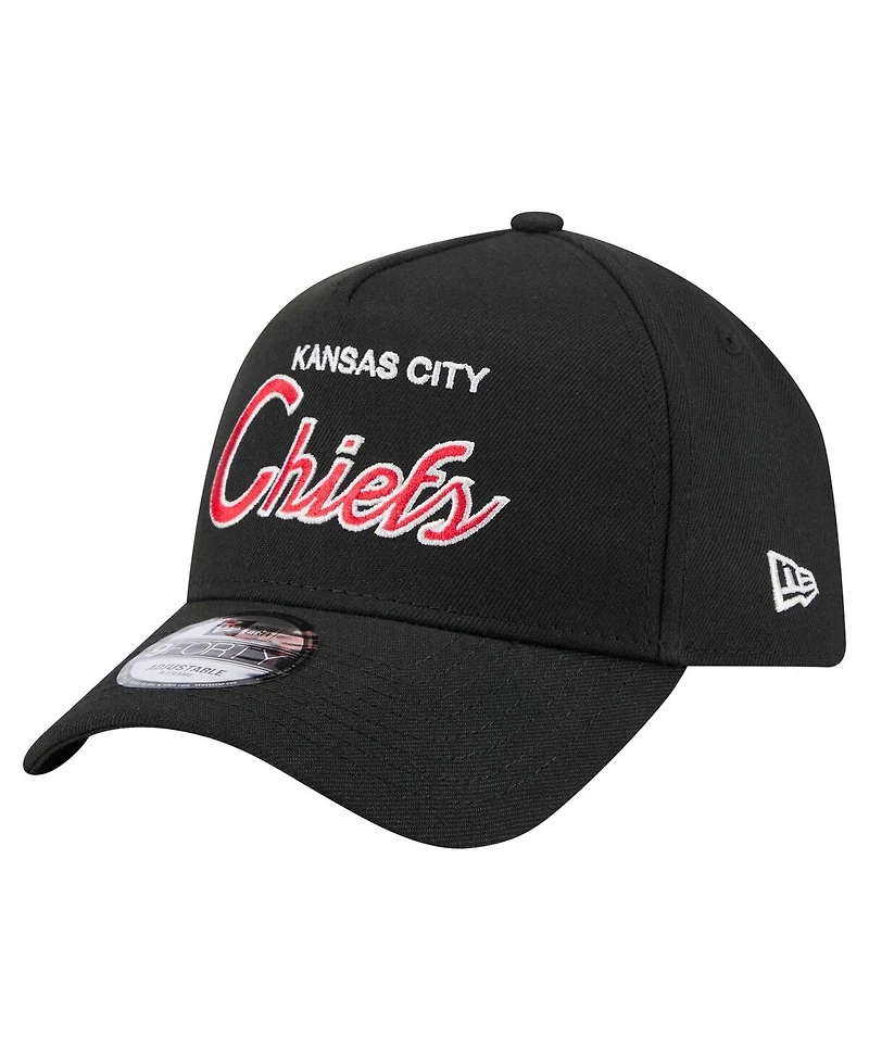 New Era Men's Black Kansas City Chiefs Smith 9FORTY Adjustable hat