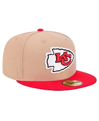 New Era Men's Tan Kansas City Chiefs Logo Main 59FIFTY Fitted Hat