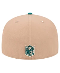 New Era Men's Tan Philadelphia Eagles Logo Main 59FIFTY Fitted Hat