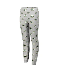Outerstuff Big Boys and Girls Green Bay Packers Long Sleeve T-Shirt and Pants Sleep Set