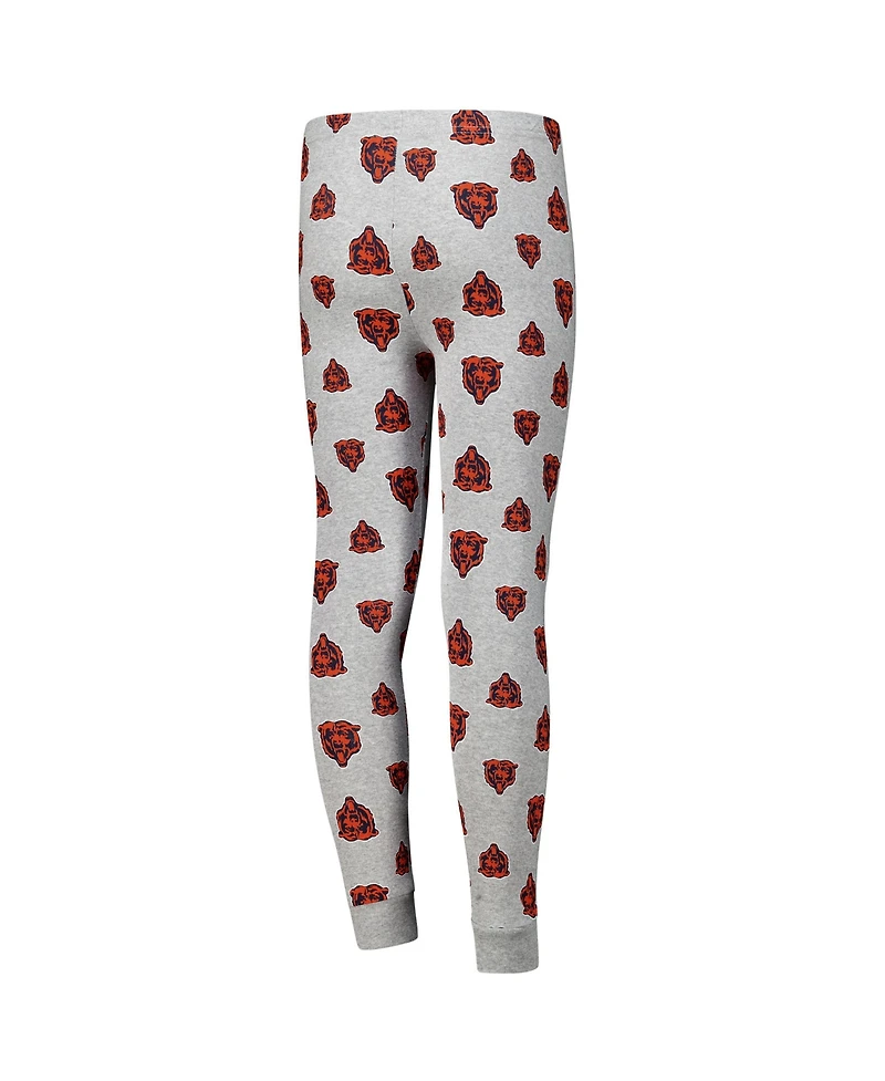 Outerstuff Big Boys and Girls Chicago Bears Long Sleeve T-Shirt Pants Sleep Set