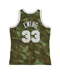 Mitchell & Ness Men's Patrick Ewing Camo New York Knicks Hardwood Classics 1991/92 Ghost Green Swingman Jersey
