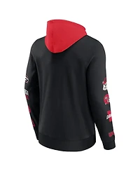 Fanatics Men's Black/Red Georgia Bulldogs Color Block Badge Fleece Pullover Hoodie