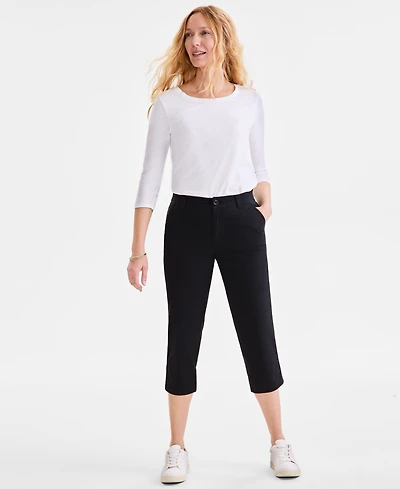 Style & Co Petite Mid-Rise Comfort Waist Capri Pants, Exclusively at Macy's