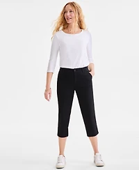 Style & Co Petite Mid-Rise Comfort Waist Capri Pants, Exclusively at Macy's
