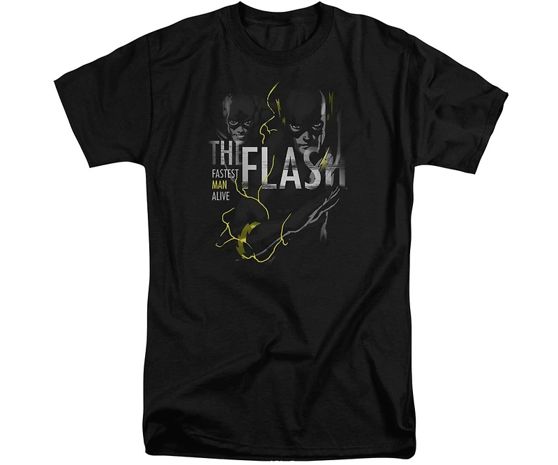 Dc Flash Mens Dc Comics Flash Bold Flash Short Sleeve Adult Tall Tee / T-Shirt