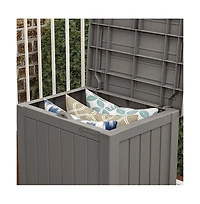 Suncast SS500ST 22 Gallon Small Resin Outdoor Patio Storage Deck Box, Stoney