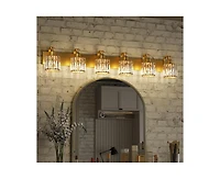 gaomon Modern Crystal Bathroom Vanity Lights Gold Bathroom Light Fixtures Crystal Vanity Shower Lights Over Mirror, Mirror Glass Crystal Bathroom Vani