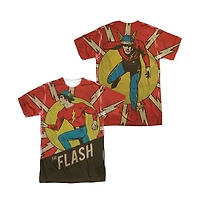Dc Flash Mens Comics Vintage Comic (Front/Back Print) Short Sleeve Adult Poly Crew Tee / T-Shirt