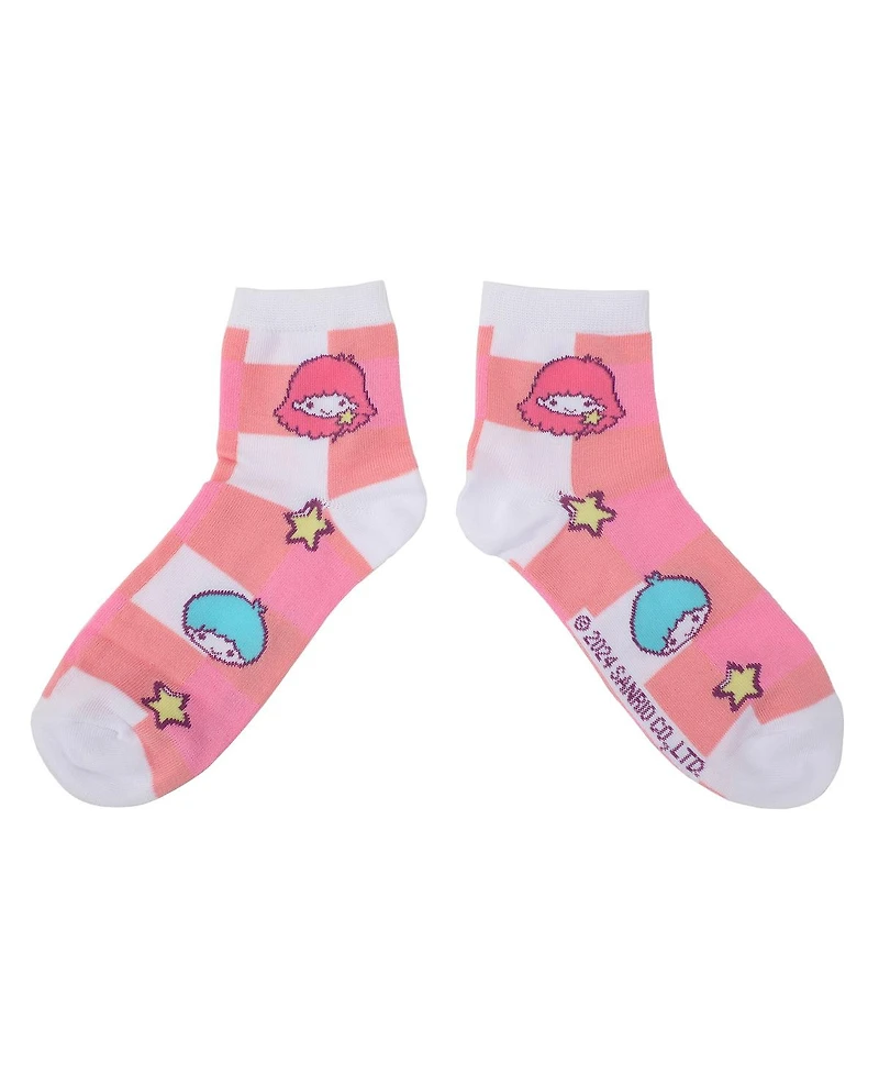 Hello Kitty Women's Friends Character Print 3-Pair Casual Quarter Crew Socks