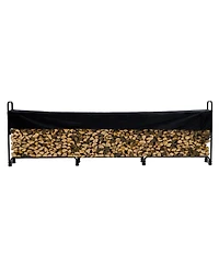 gaomon Firewood Rack Outdoor with Cover, Heavy Duty Steel 3/4 Cord Logs Stacker Holder, Firewood Storage Stand for Indoor Fireplace
