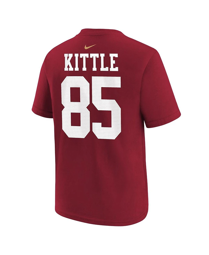 Nike Big Boys and Girls George Kittle Scarlet San Francisco 49ers Player Name Number T-Shirt