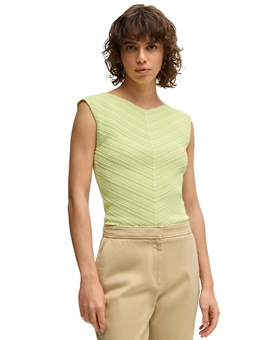 Boss by Hugo Women's Knitted Structure V-Neck Top
